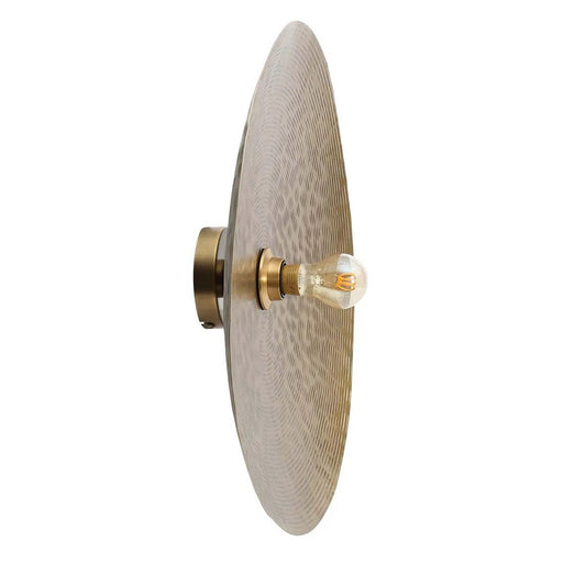 Ronde messing wandlamp in de kleur goud