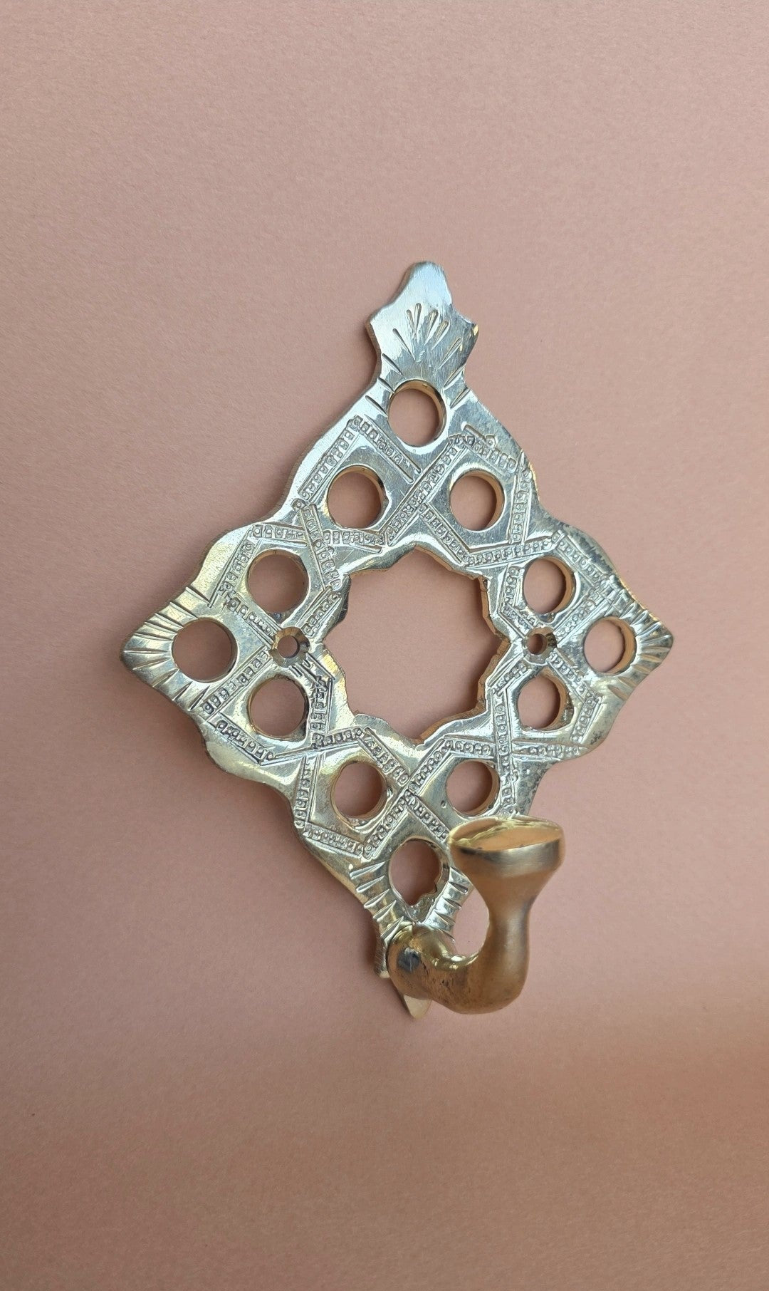 Messing wandhaak goud uit Marokko