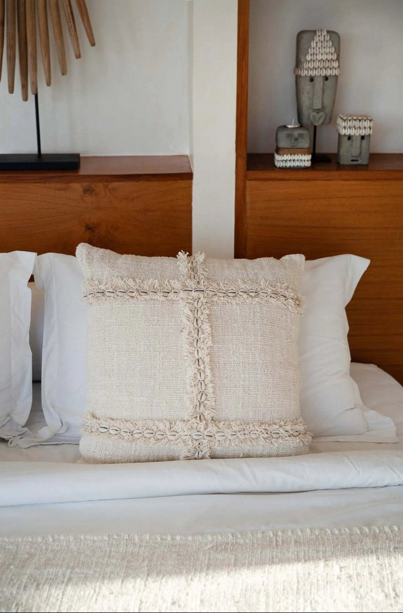 bohemian stijl beige linnen kussenhoes 
