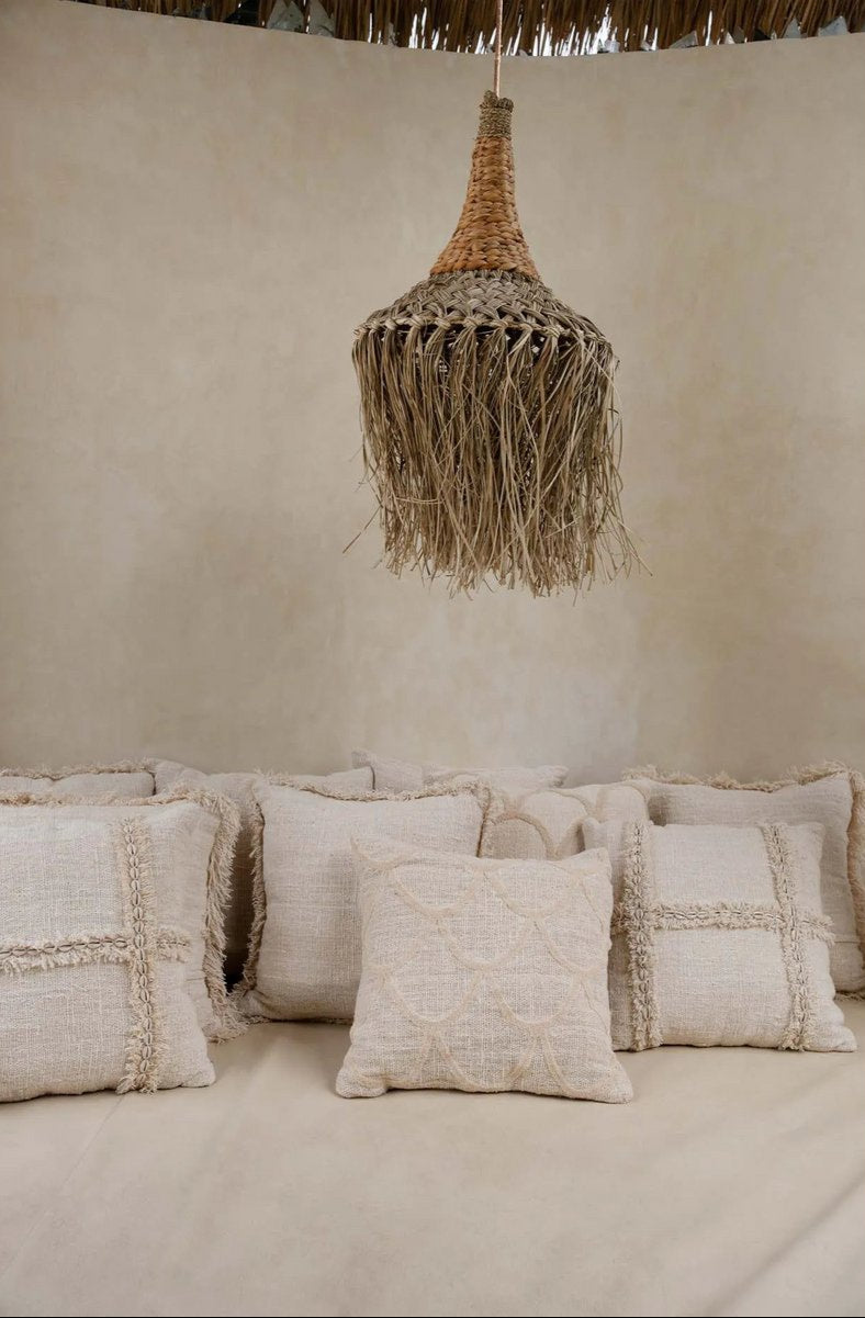 beige linnen kussenhoes boho