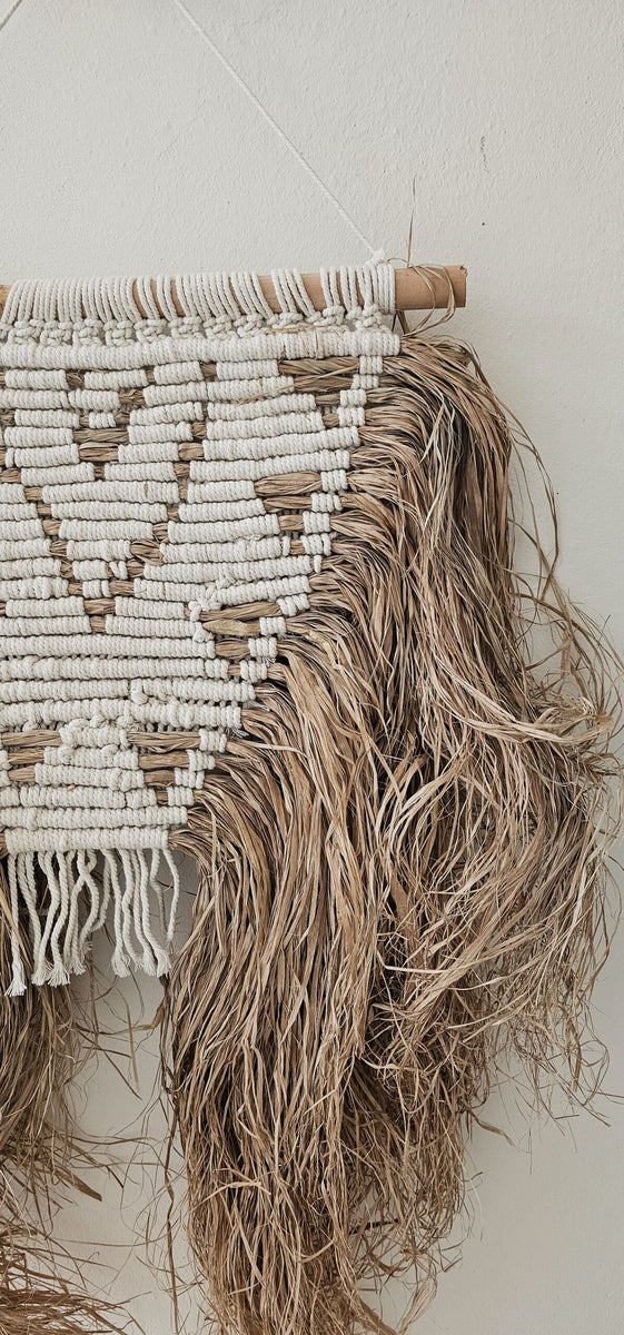 Boho wanddecoratie IBIZA beige/wit