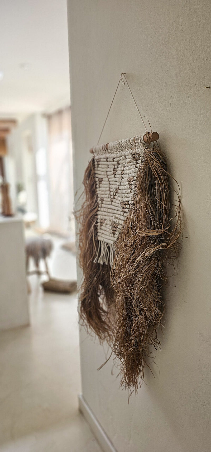 Boho wanddecoratie IBIZA beige/wit
