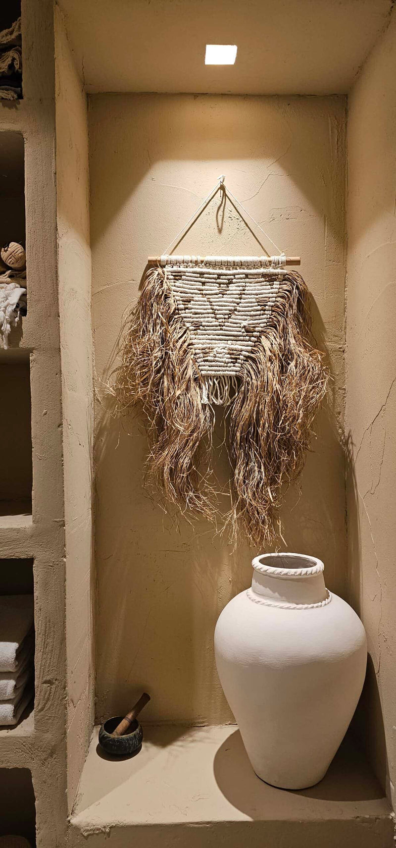 Boho wanddecoratie IBIZA beige/wit