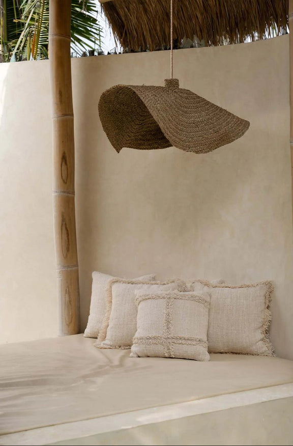 boho sierkussen beige van linnen