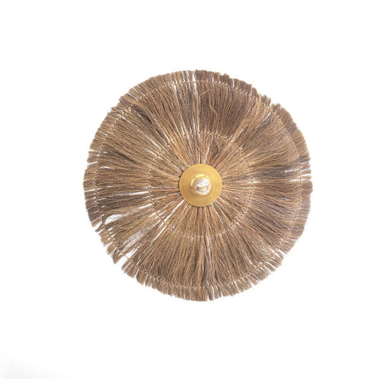 gouden messing wandlamp met zeegras