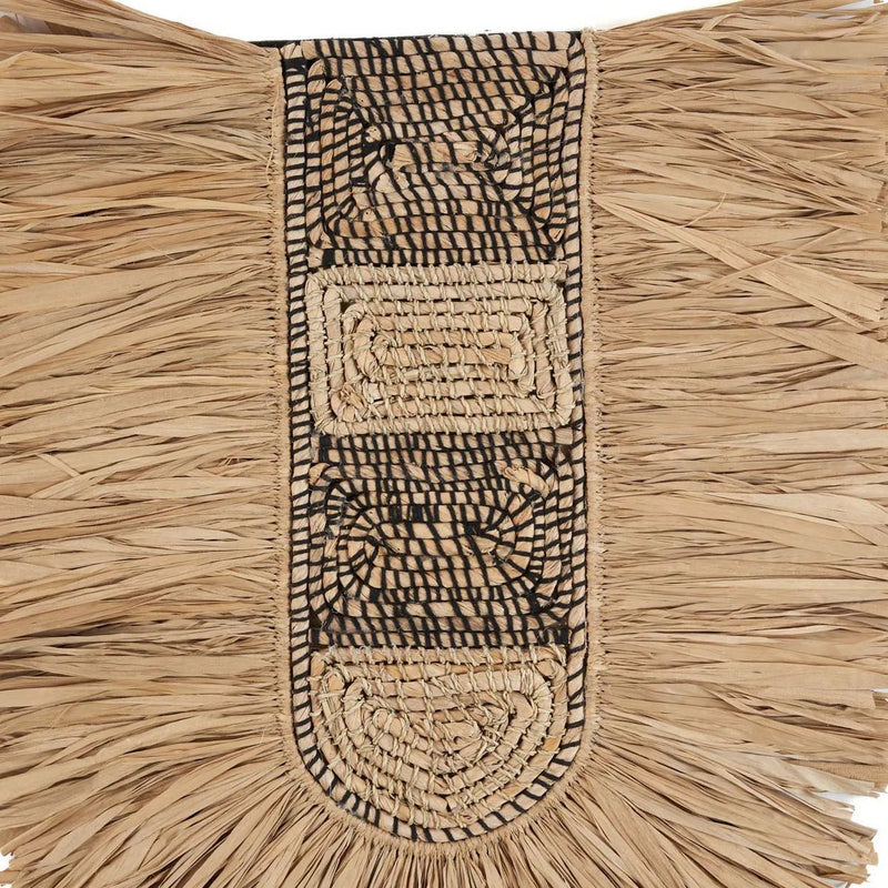 grote handgeweven raffia wanddecoratie 