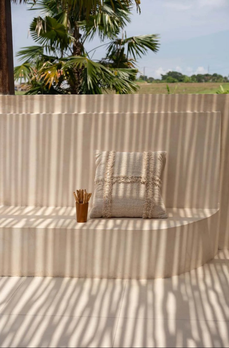beige linnen kussenhoes boho