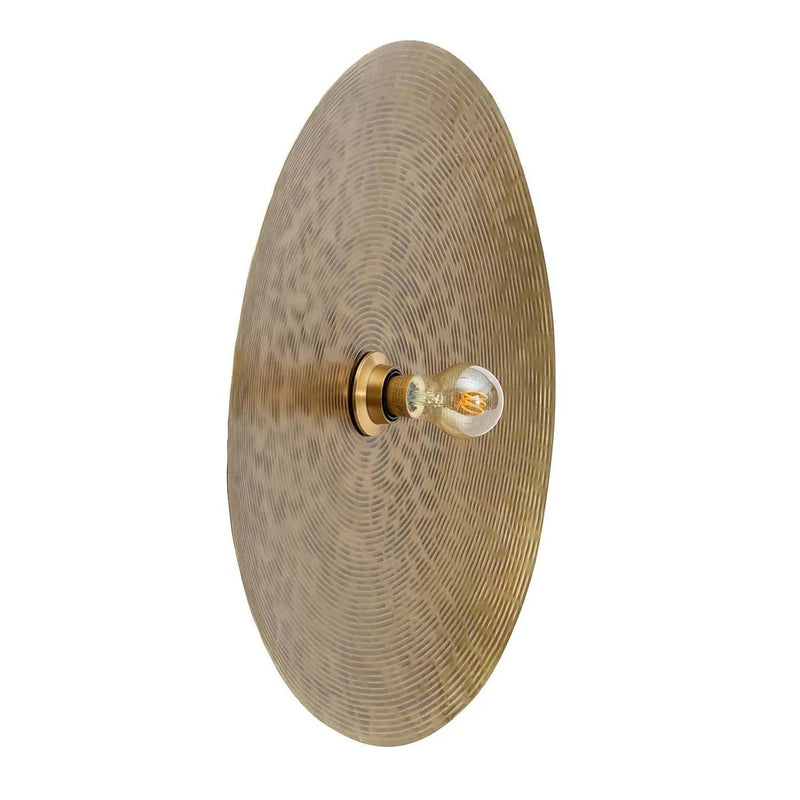Ronde messing wandlamp in de kleur goud