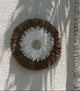 ronde wanddecoratie bohemian in beige en wit