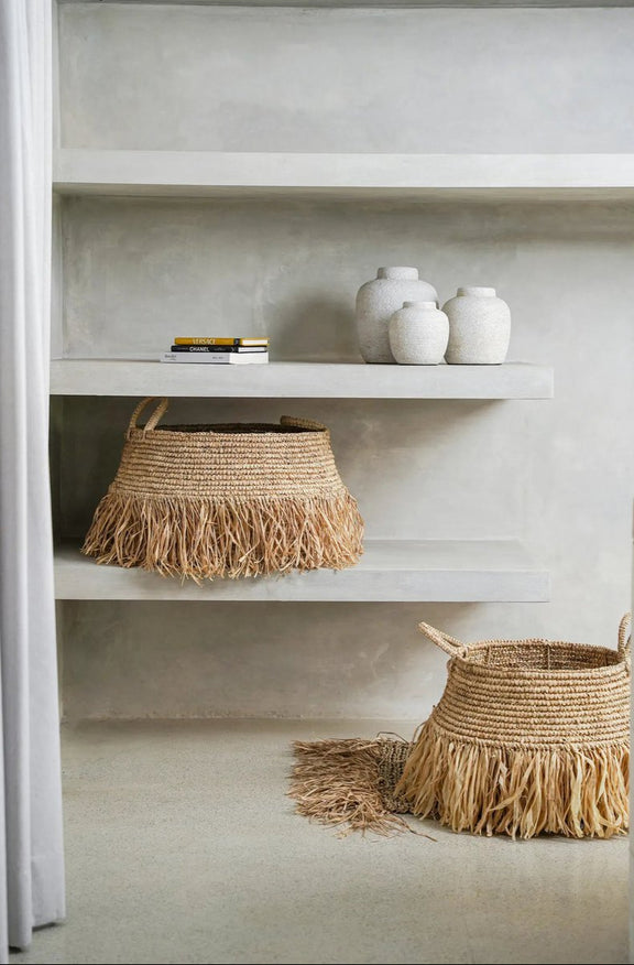 geweven raffiamand bohemian stijl