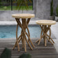 ronde bijzettafel van hout