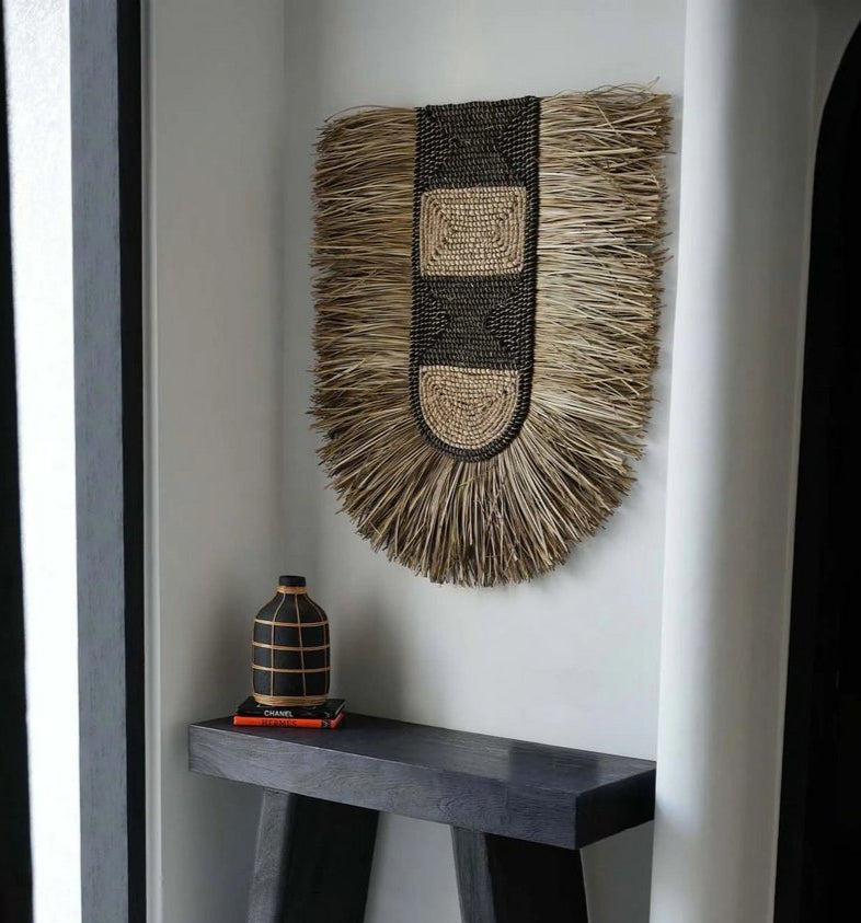 grote raffia wanddecoratie Bali stijl