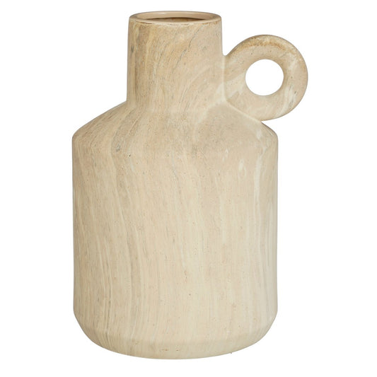 beige bloemenvaas van keramiek