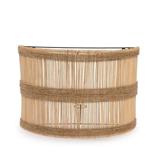 rotan hanglamp met koorden van zeegras
